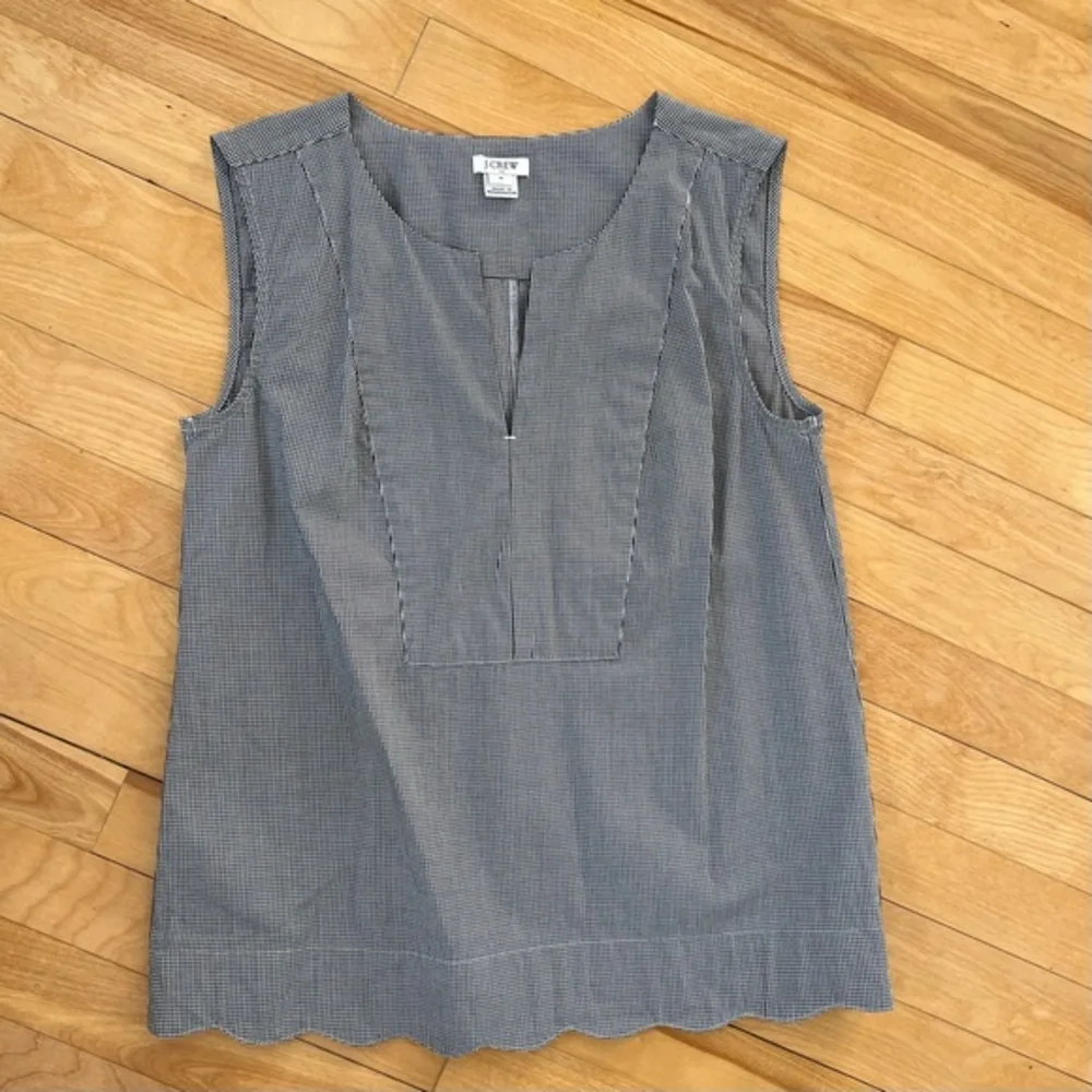 J. Crew Sleeveless Black Gingham Blouse - Size 0